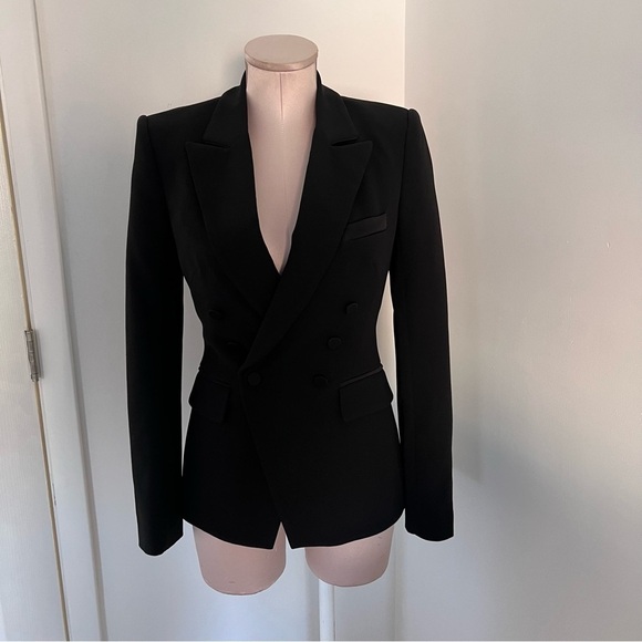 JONATHAN SIMKHAI Crepe Double Breasted Blazer - Picture 3 of 8